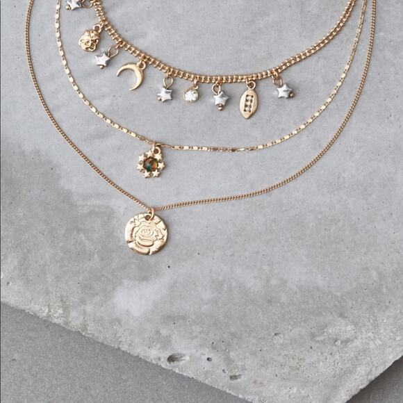 NWT Rose Charm Layered Necklace - Picture 4 of 4